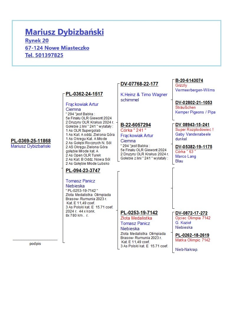 50. Final Race 515km Galisteo, Plasencia
192. Ace Pigeon
Derby Superstar Winter Edition Season 2025 - 2026 

AGA 70
 PL 369 25 11868