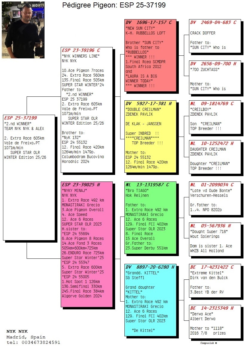 2. Extra Race 605km VALE DE FREIXO - PORTUGAL 
Derby Superstar Winter Edition Season 2025 - 2026 

TEAM NYK NYK & ALEX FAMILY
 ESP 25 37199